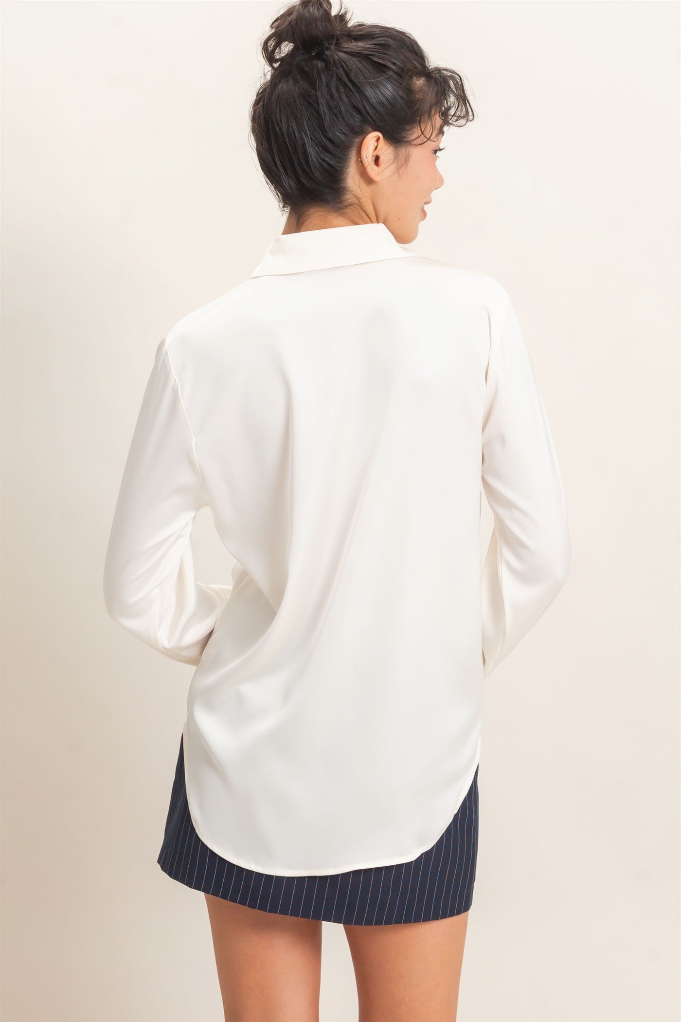 Satin Button Down Top