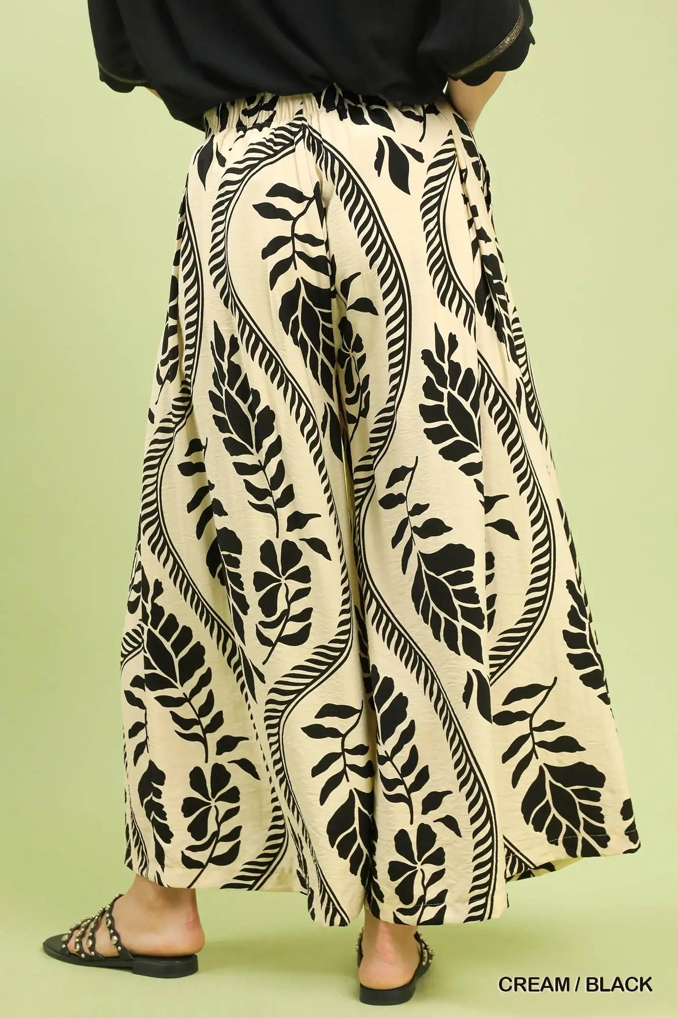 Ogee Print Wide Leg Pants