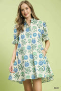 Ruffle Neck Mini Dress