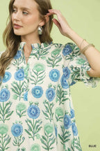 Ruffle Neck Mini Dress