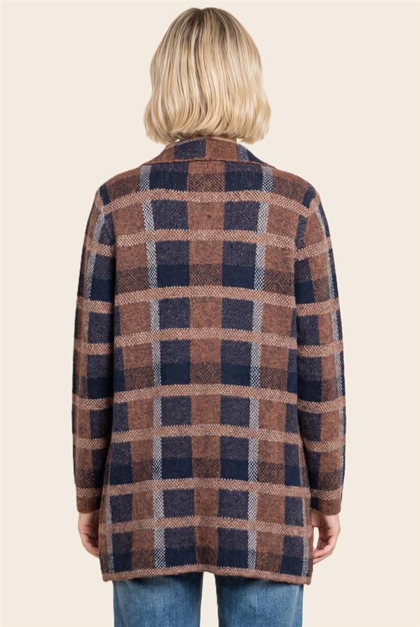 Tailored Check Cardigan