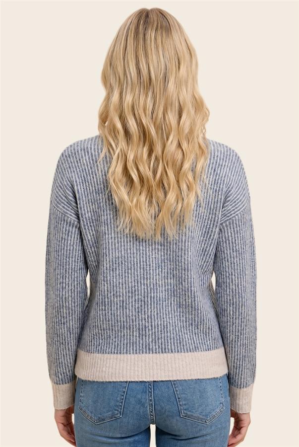 Two Tone Rib Sweater
