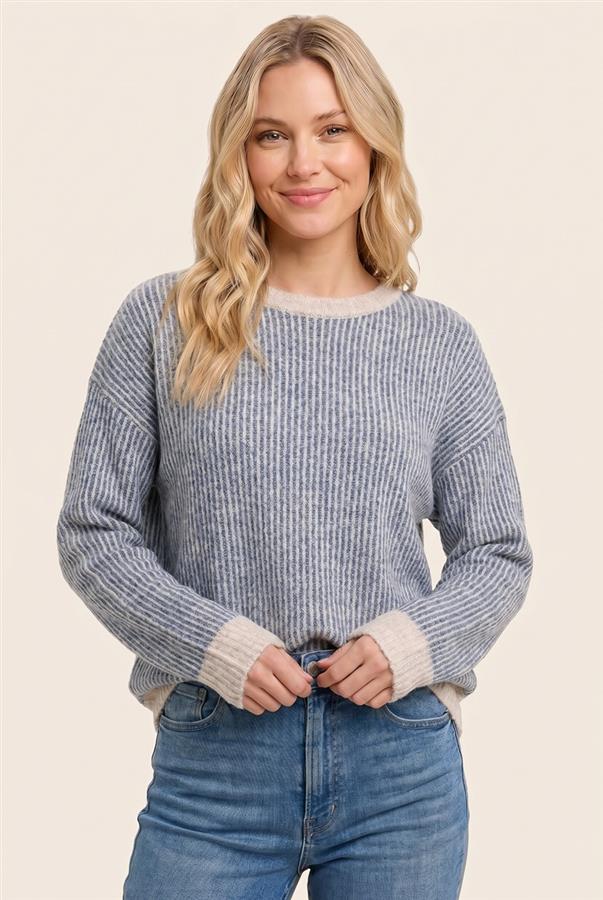 Two Tone Rib Sweater