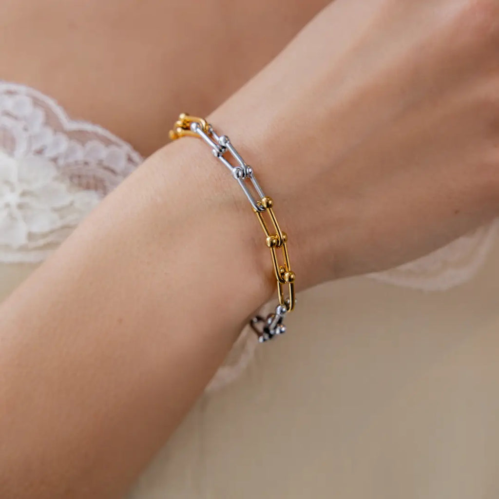 Two Tone Chain Bracelet