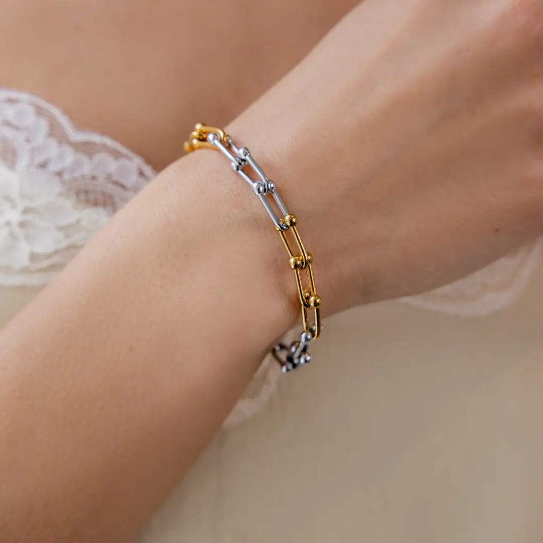 Two Tone Chain Bracelet