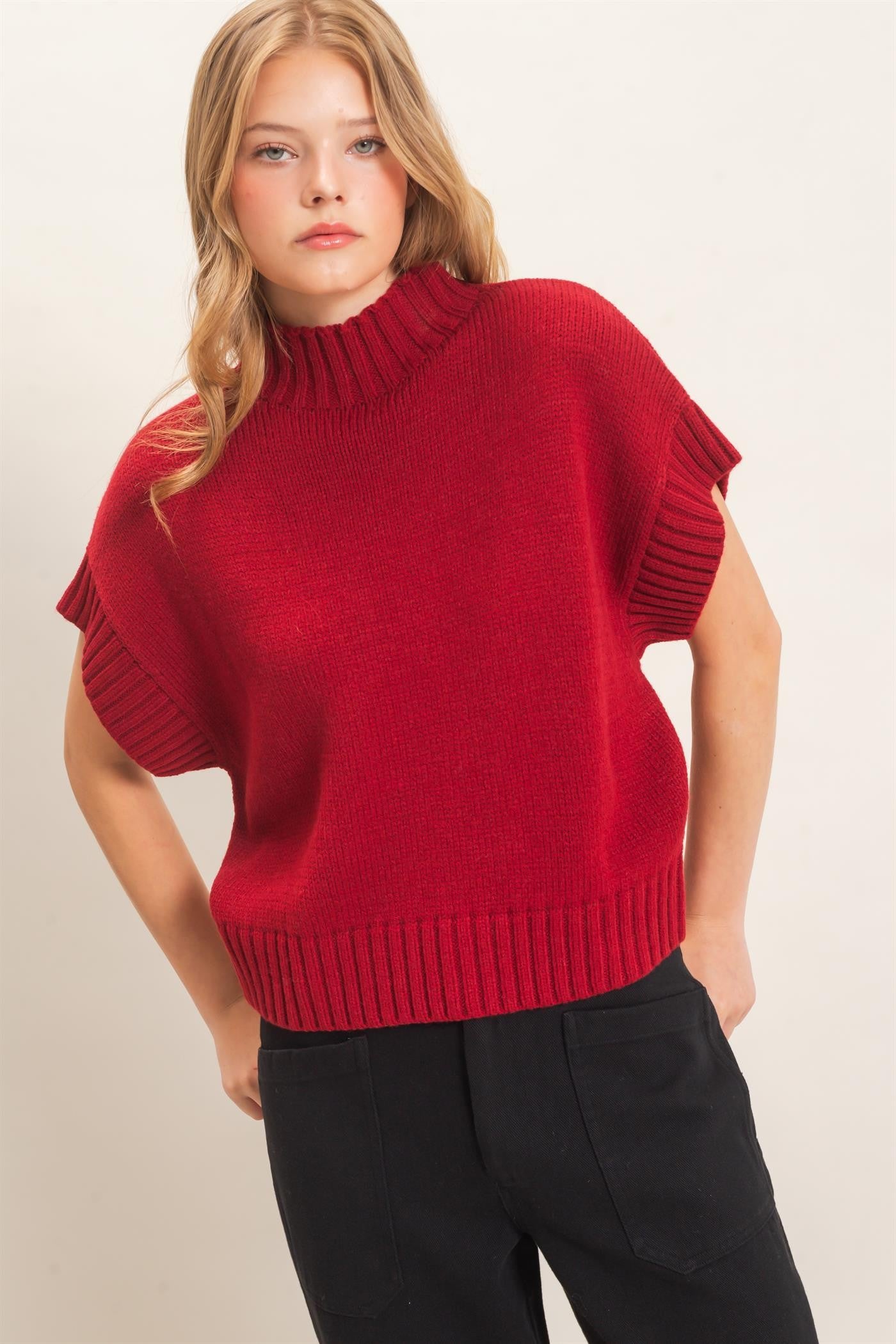 Mock Neck Sweater Vest