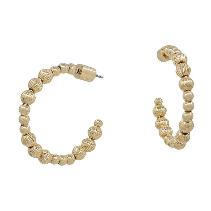 Gold Bead Hoop
