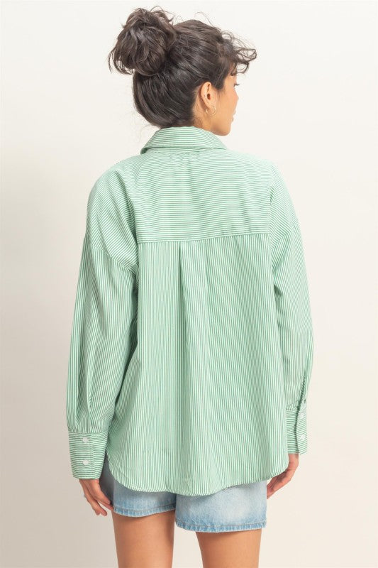 Stripped Button Up Shirt