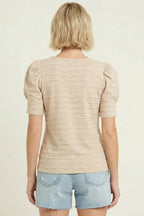Textured Puff Sleeve Top