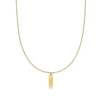 Waterproof Gold Initial Bar Pendant