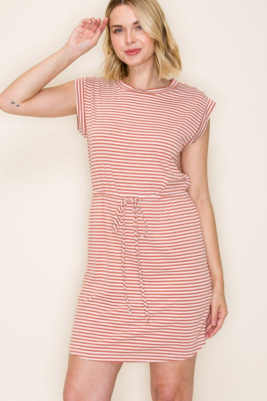 Drawstring Jersey Dress
