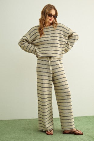 Striped Pattern Sweater Top