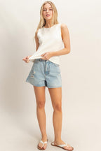 Ribbed Crew Neck Tank