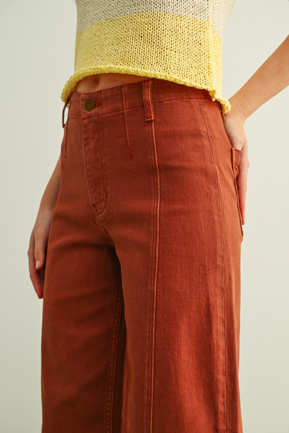 Washed Color Stretch Pants