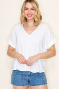 Roll Up Sleeve Top