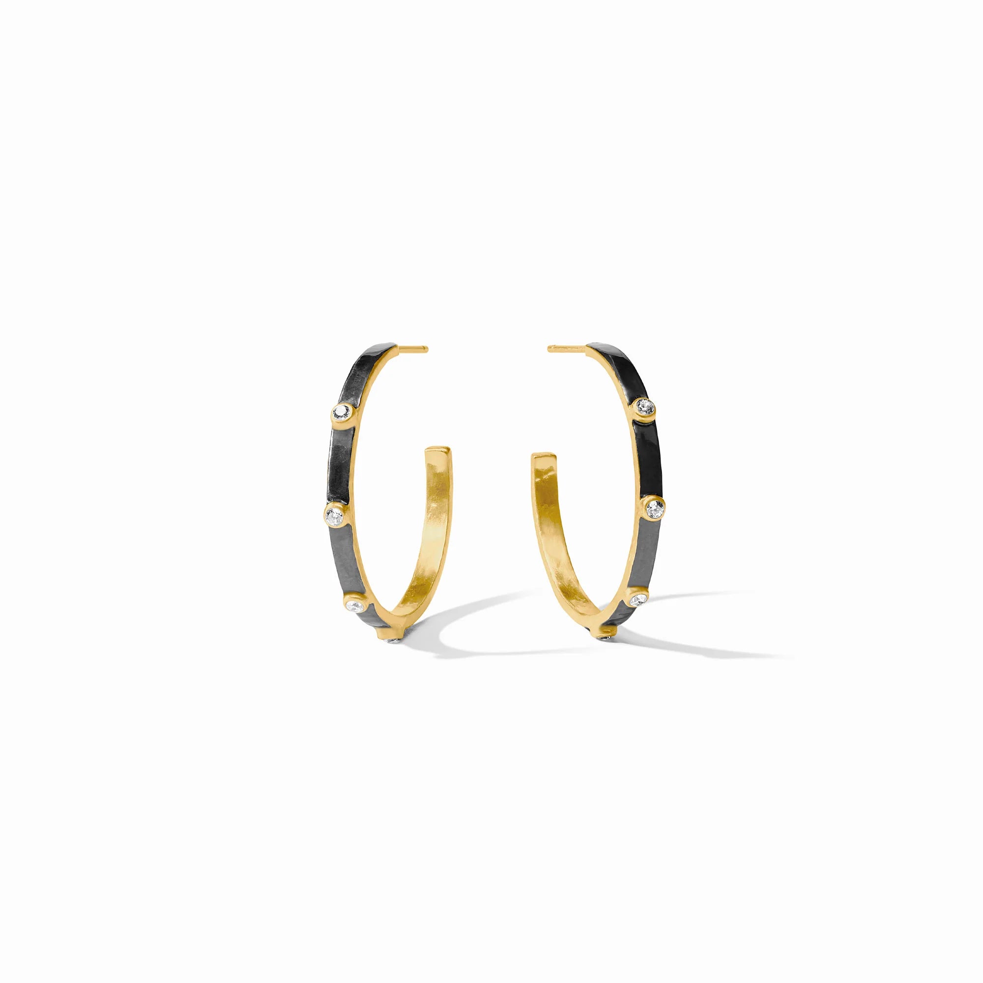 Julie Vos Crescent Stone Hoop