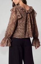 Ruffle Neck Top