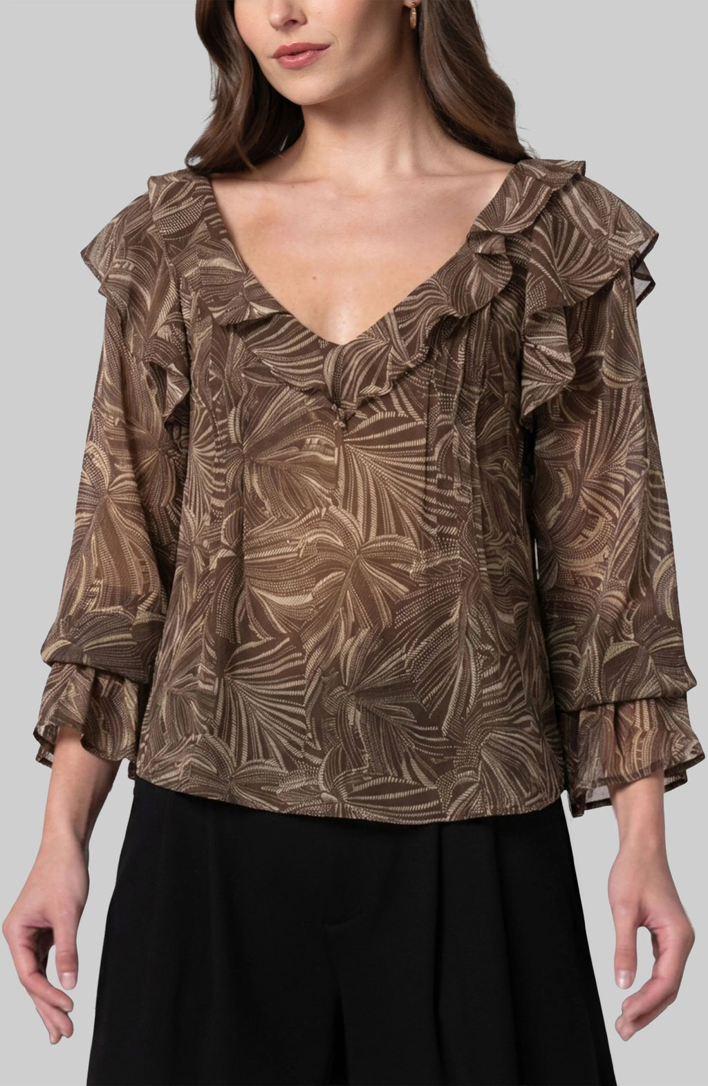 Ruffle Neck Top