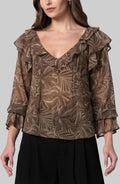 Ruffle Neck Top