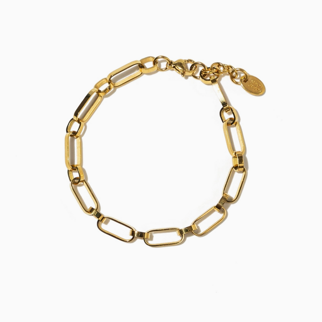 Gold Oval Links Bracelet - 18K Gold
