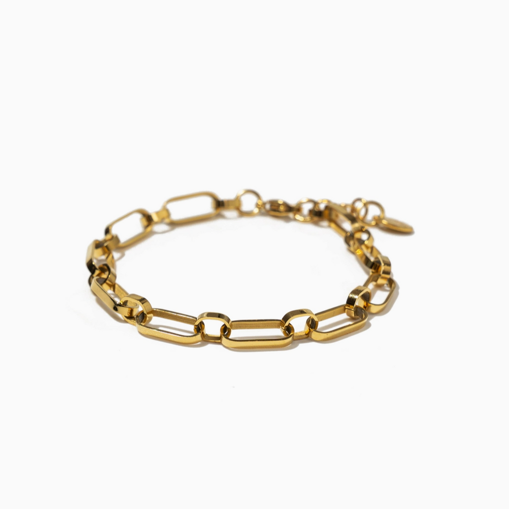Gold Oval Links Bracelet - 18K Gold