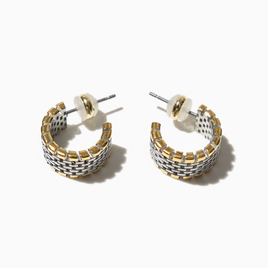 Waterproof Two‑Tone Watch Hoops