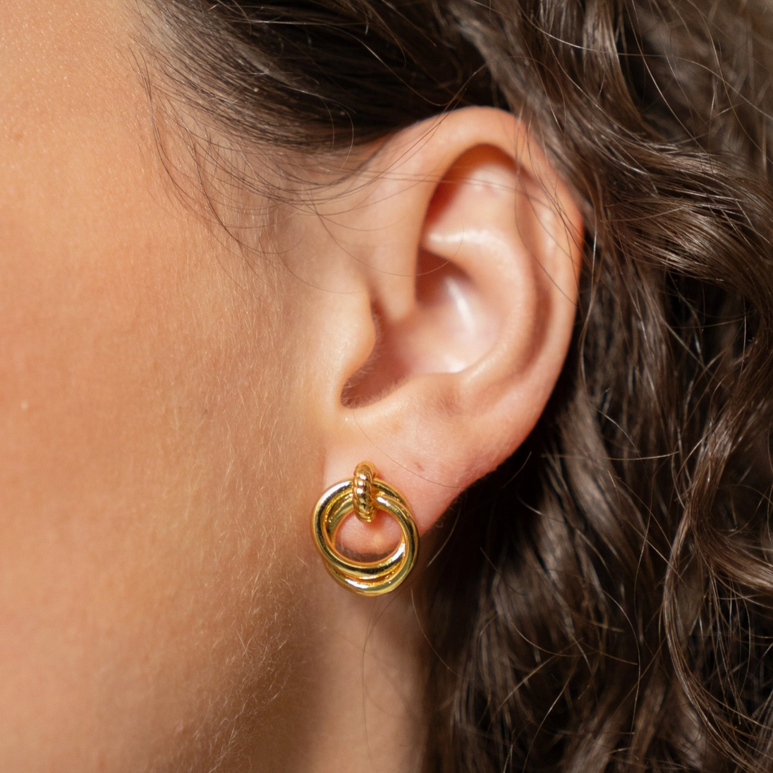 Looped Duo Studs - 18K Gold