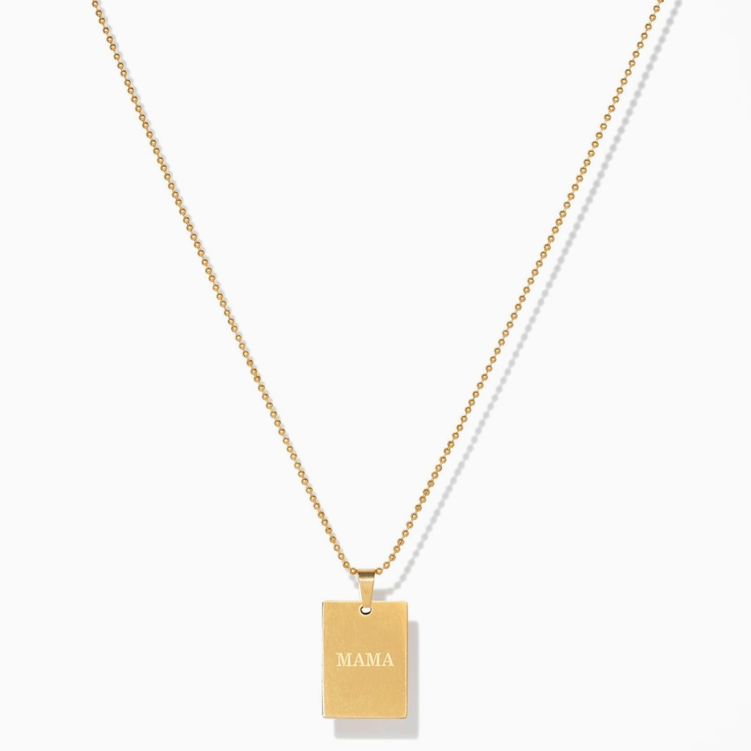 Mama Tag Pendant Necklace - 18K Gold