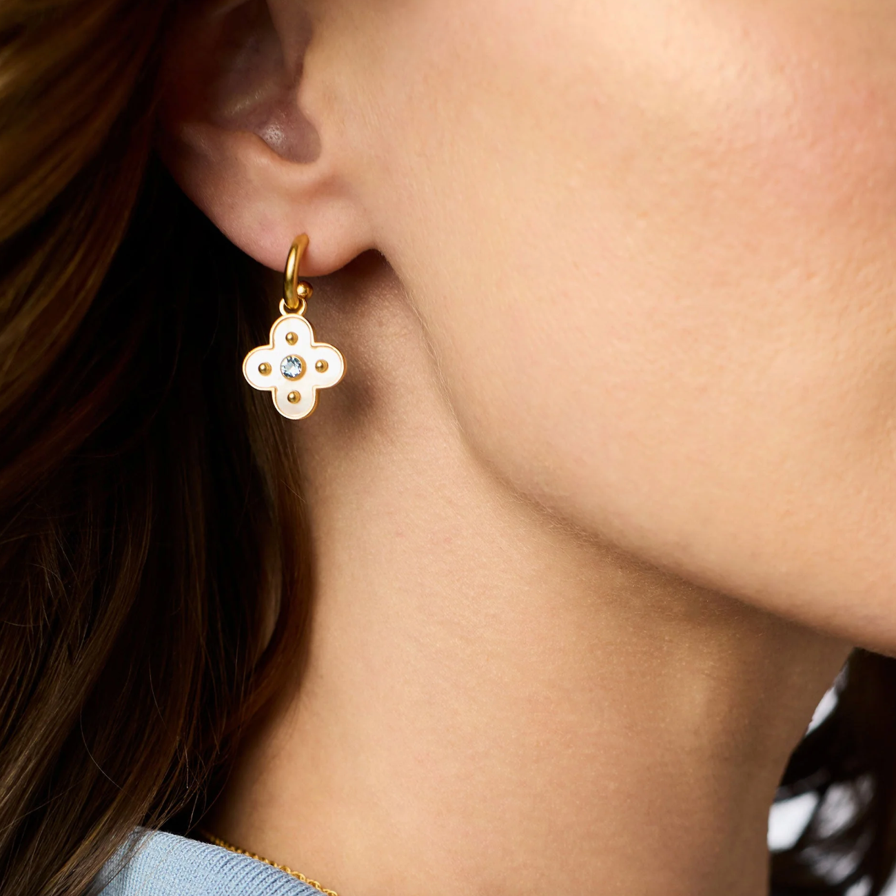 Julie Vos Colette Hoop & Charm Earring