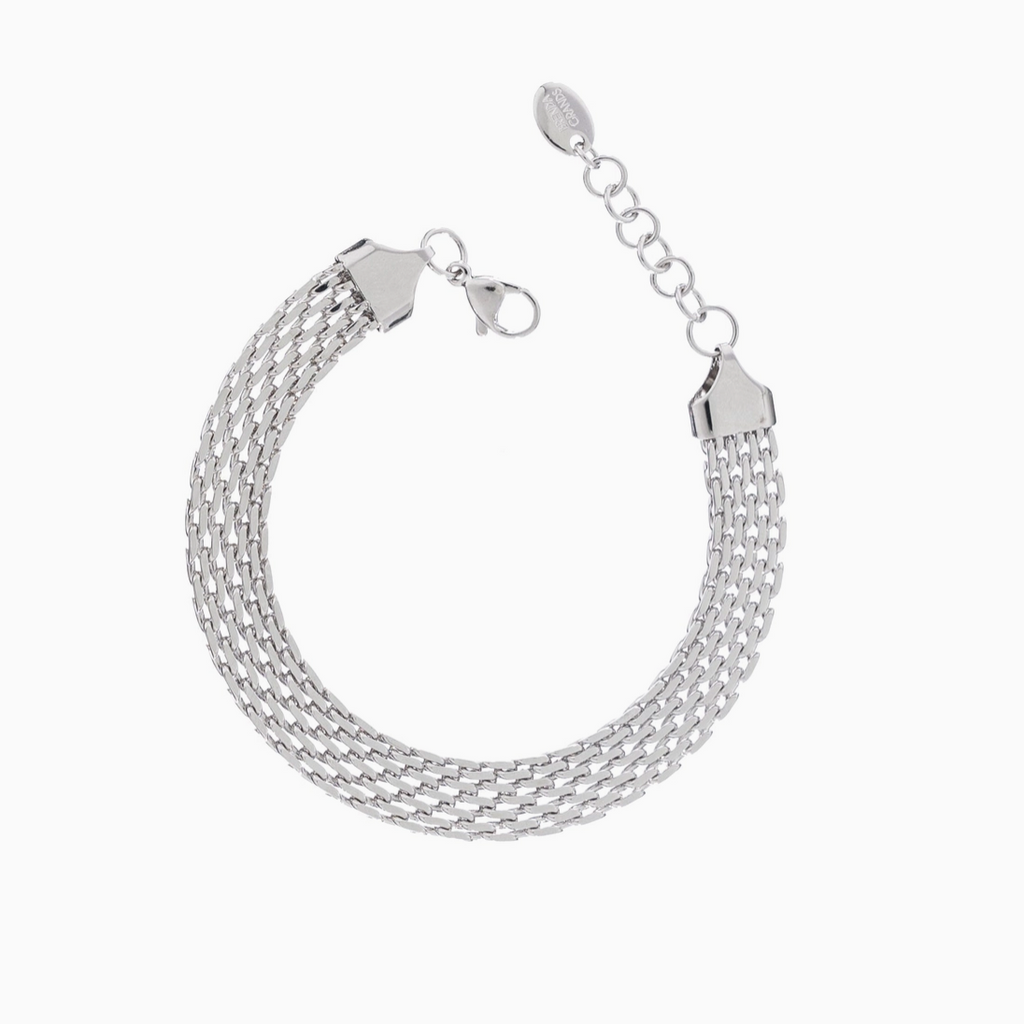 Waterproof Silver Braided Band Bracelet