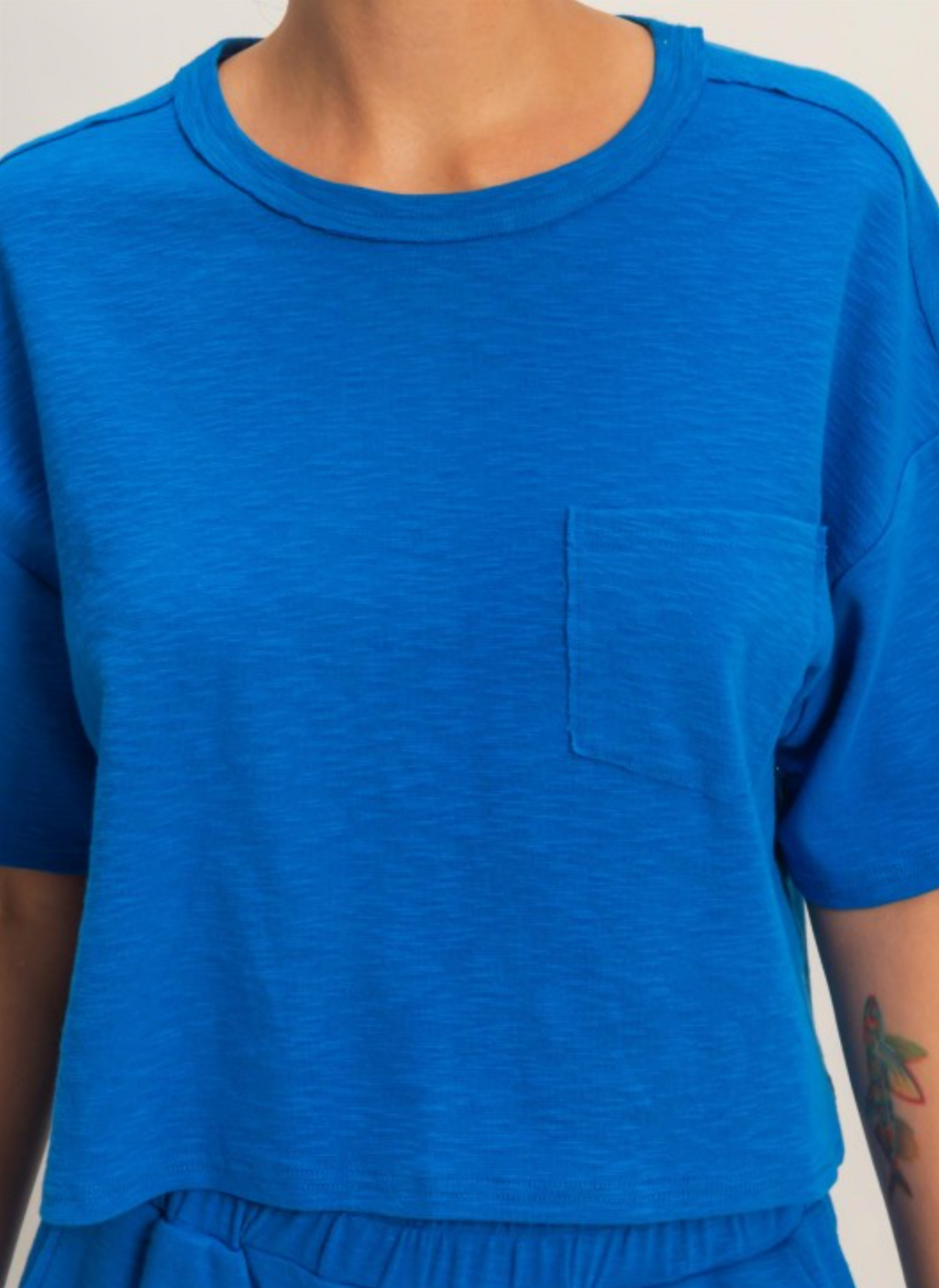 Boxy Crew Neck Pocket Tee
