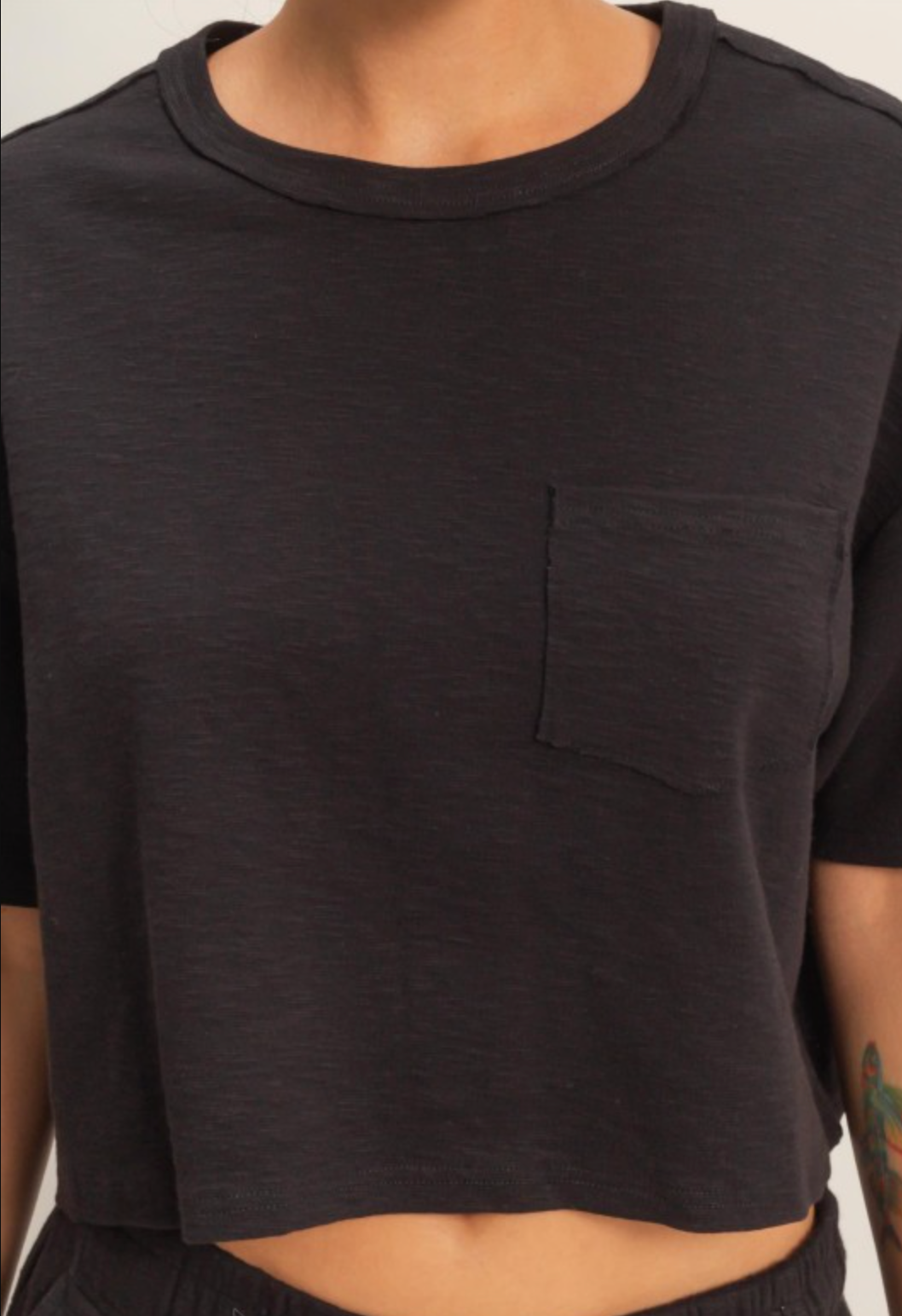 Boxy Crew Neck Pocket Tee