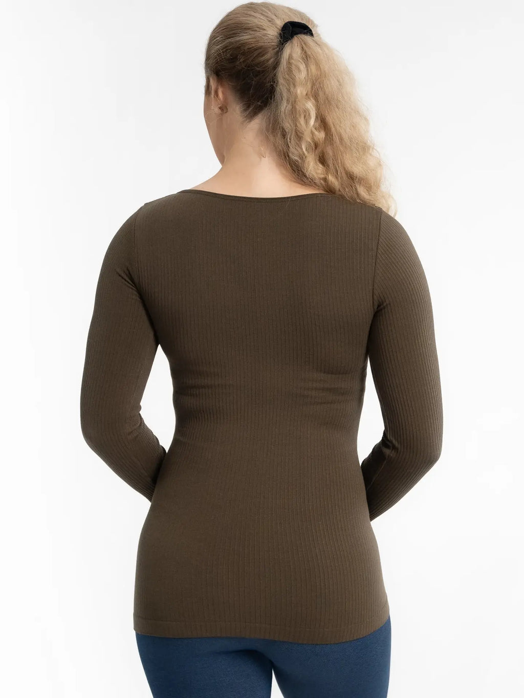 Ribbed Reversible Long Sleeve Top