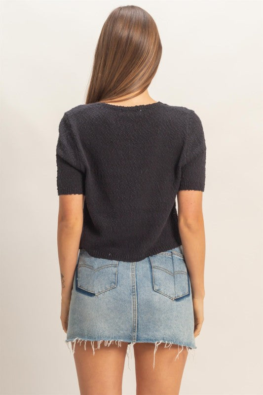 Cropped Button Down Cardigan