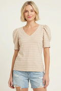 Textured Puff Sleeve Top