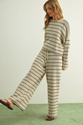 Striped Pattern Knitted Pants