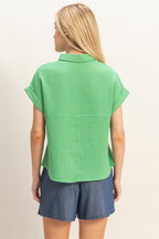 Gauze Button Up Top