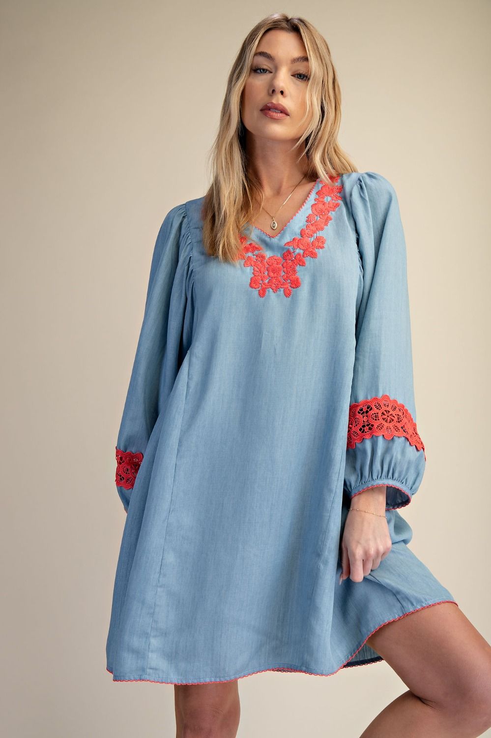 Embroidery Detail Dress