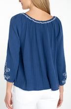 3/4 Sleeve Woven Top