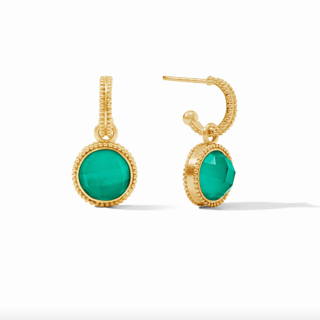 Julie Vos Fleur-de-Lis Hoop and Charm Earrings