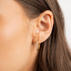 Gold Diamond Hoops - 18mm