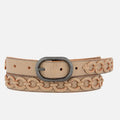 Anisa Skinny Circle Links Leather Belt