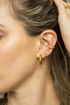 18K Gold Shiny Initial Studs