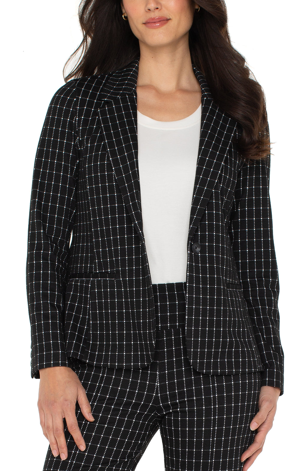 Fitted Window Pane Blazer