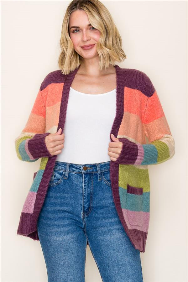Color Block Cardigan