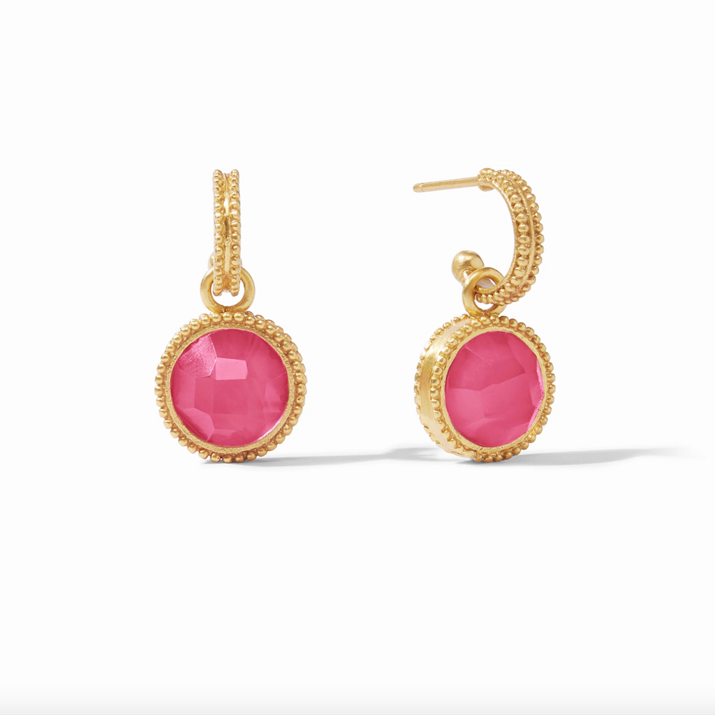 Julie Vos Fleur-de-Lis Hoop and Charm Earrings
