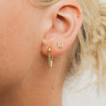 18K Gold Shiny Initial Studs