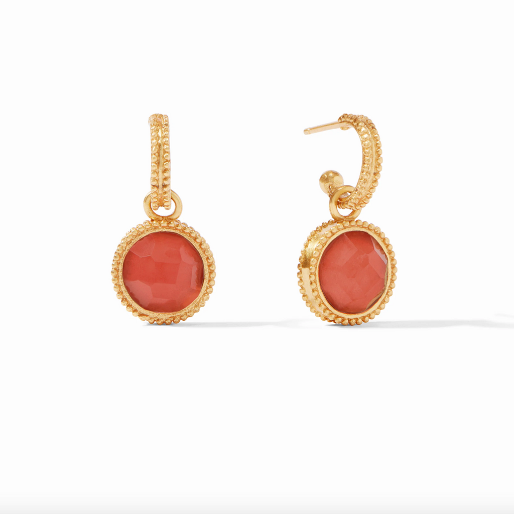 Julie Vos Fleur-de-Lis Hoop and Charm Earrings