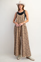 Animal Print Terry Knit Jumpsuit