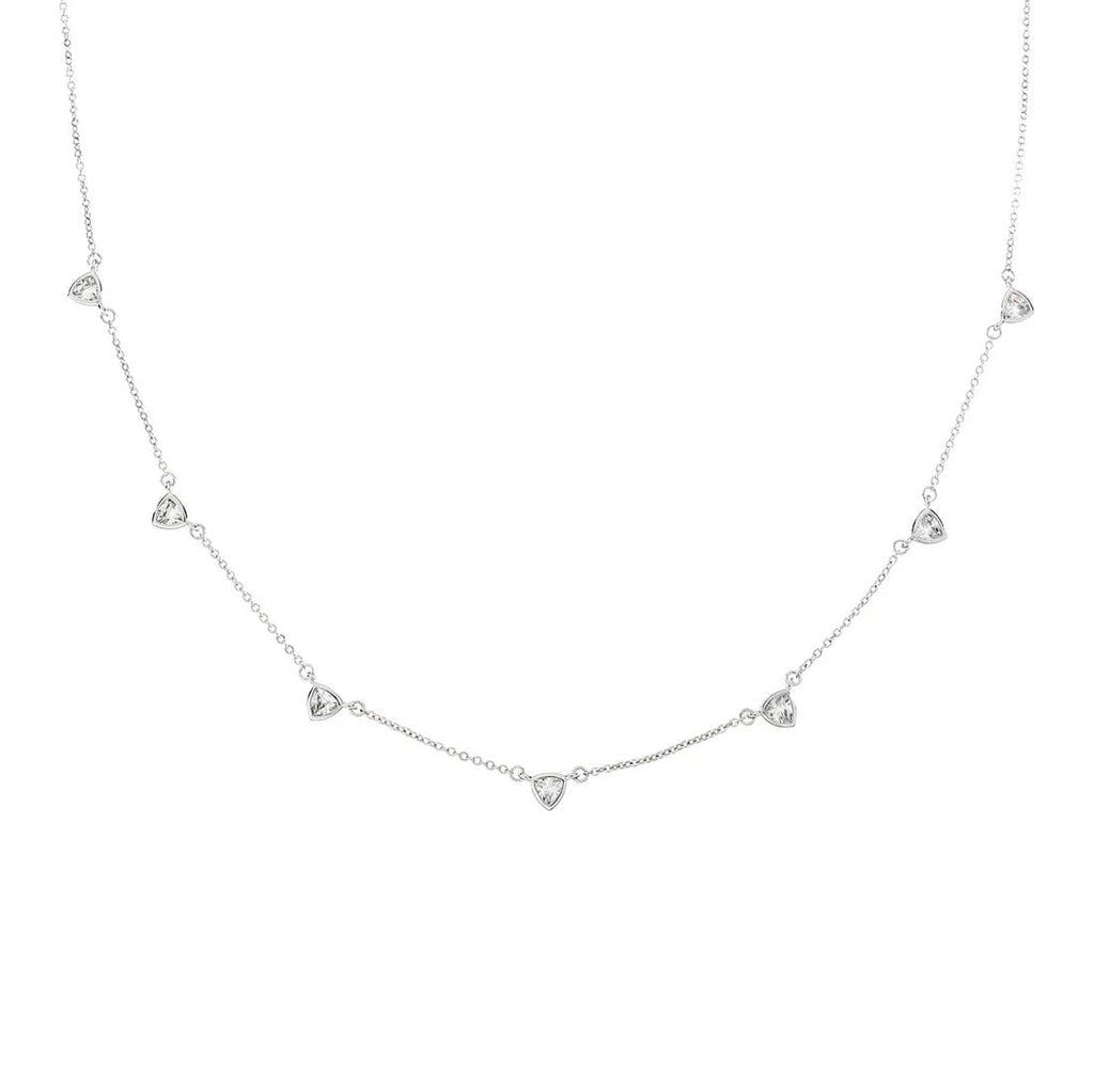 Demi-Fine Silver CZ Drop Necklace